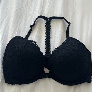 Victorias Secret Black Lace Front Close Bra
